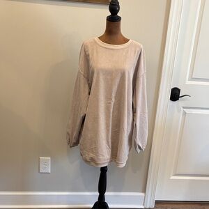 Big Juicy Beige Ribbed Sweatshirt